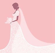 穿婚纱的新娘矢量图片