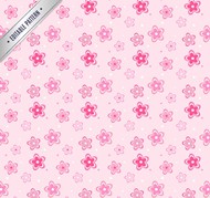 粉色花朵无缝背景矢量图片