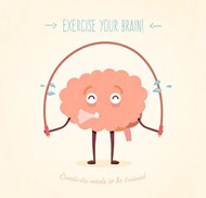 健身的大脑插画矢量图片