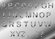 银色金属字母矢量图片