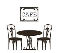 黑色咖啡馆桌椅矢量图片