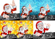 圣诞老人与DJ矢量图片