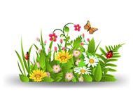 春季花丛矢量图片