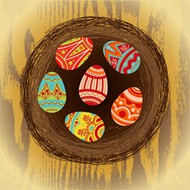 复活节花纹彩蛋矢量图片
