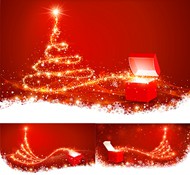 圣诞树与礼盒矢量图片