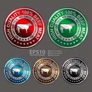 牛肉产品商标矢量图片