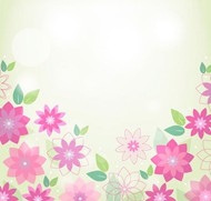 春季粉色花朵背景矢量图片