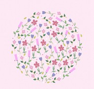 花卉组合圆形矢量图片