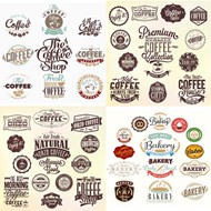 古典咖啡标签矢量图片