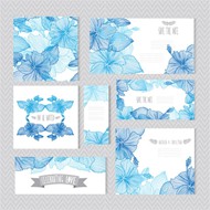 手绘花卉婚礼卡片矢量图片