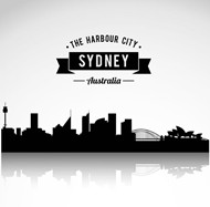 悉尼城市剪影矢量图片
