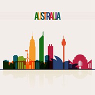 澳大利亚城市剪影矢量图片