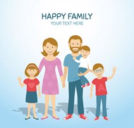 幸福家庭插画矢量图片