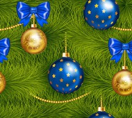蓝色圣诞球矢量图片