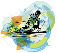 双板滑雪人物矢量图片