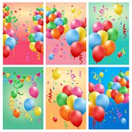 彩色气球卡片矢量图片