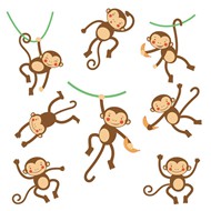卡通猴子矢量图片