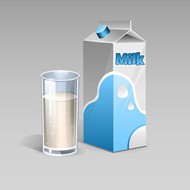 牛奶和牛奶杯矢量图片