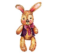 水彩绘兔子玩偶矢量图片