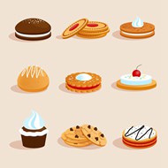 蛋糕饼干甜甜圈矢量图片