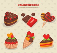 情人节巧克力甜点矢量图片