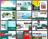 赣南旅游宣传画册矢量图片