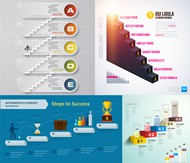 商务阶梯设计矢量图片