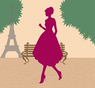 巴黎女子剪影矢量图片