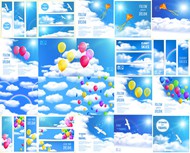 天空与气球矢量图片