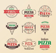 复古披萨标志矢量图片