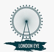 伦敦地标伦敦眼矢量图片