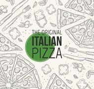 手绘意大利披萨矢量图片