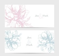 花卉婚礼卡片矢量图片