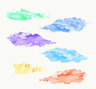 创意水彩云朵矢量图片
