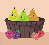 水果和水果篮子矢量图片