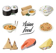 美味亚洲食物矢量图片