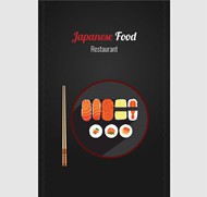 日式料理寿司菜单矢量图片