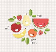可爱水果表情矢量图片