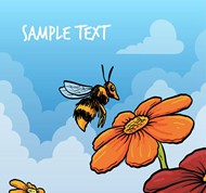 采蜜的蜜蜂矢量图片