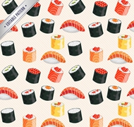 寿司无缝背景矢量图片