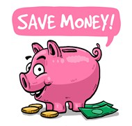 卡通小猪存钱罐矢量图片