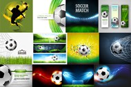 足球海报元素矢量图片