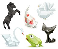 卡通折纸动物矢量图片