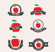 红色苹果标签矢量图片