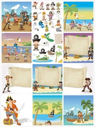 海盗卡通人物矢量图片