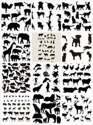 动物剪影矢量图片