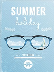 夏季度假海报矢量图片