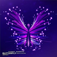紫色科幻蝴蝶矢量图片