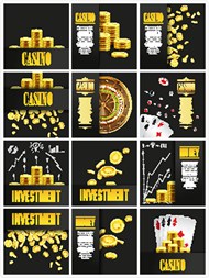 时尚金币与赌博矢量图片