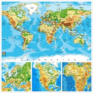 世界版图地理矢量图片
